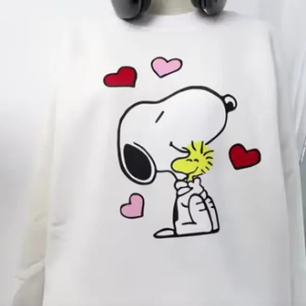 Loving Snupy Valentine Shirt, Funny Snupy Shirt - Womenswear Pullover Fabric Hoodie, Sweatshirt | HypeCrazeTee.com