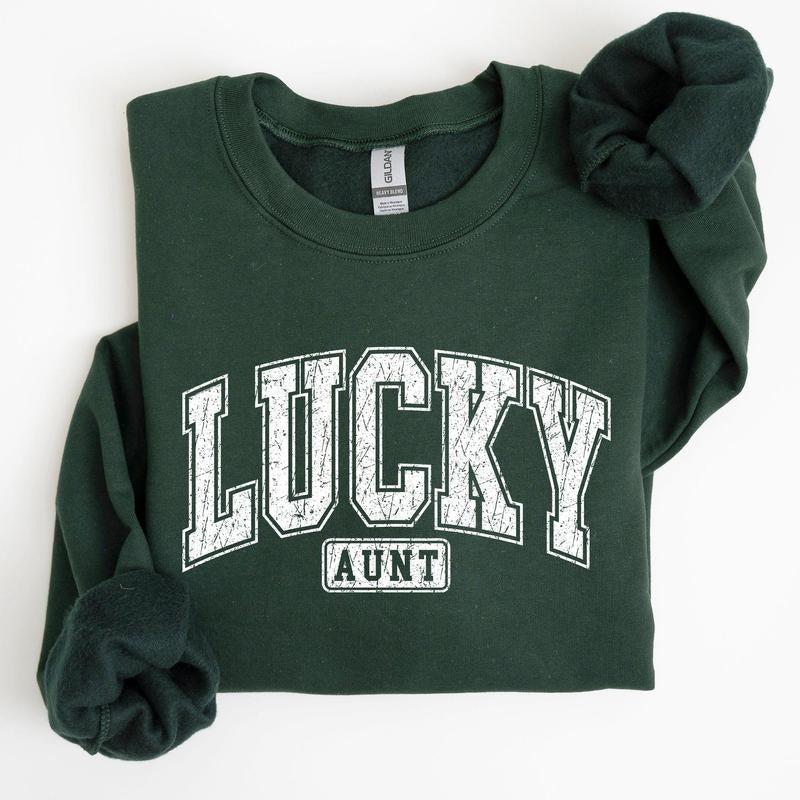 Lucky Aunt, Retro, St Patrick's Day Sweatshirt T-Shirts, Hoodie | HypeCrazeTee.com