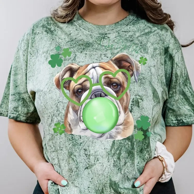 Lucky Dog English Bulldog Shirt ~ Unisex Apparel Relaxed Fit Printed In The USA Clothing Womenswear Casual Comfort Cotton...