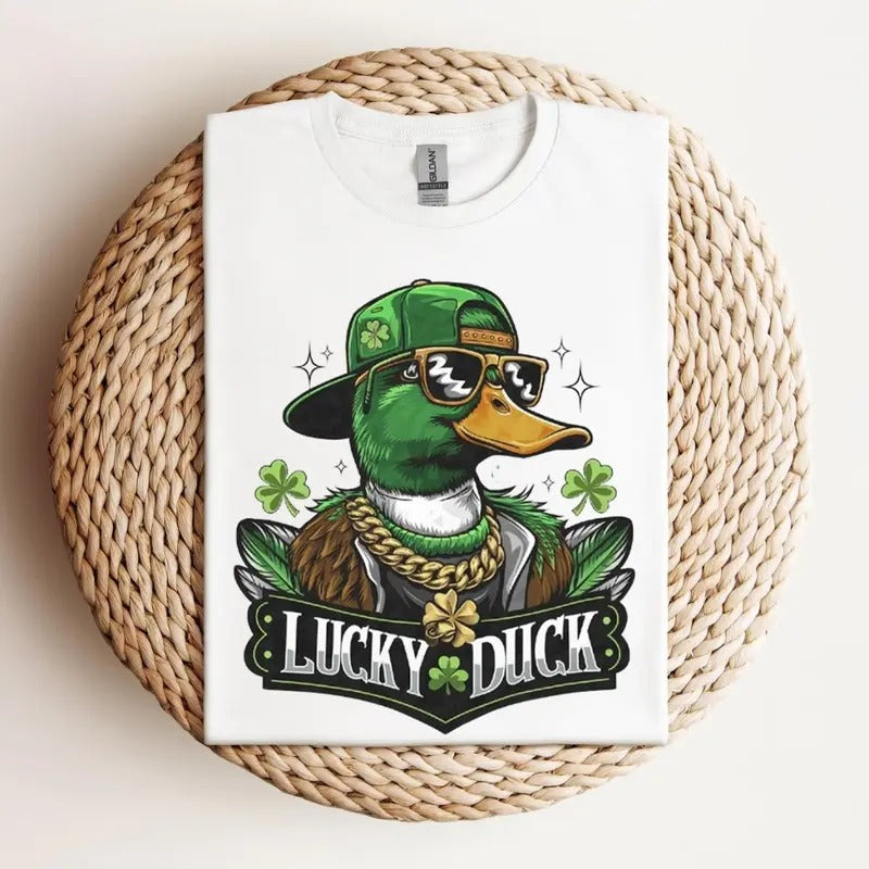 Lucky Duck Unisex Shirt, Duck St Patricks Day Shirt, Kids Patrick Day Shirt, Lucky Irish Tee, Duck Hunting Tshirt, Lucky...