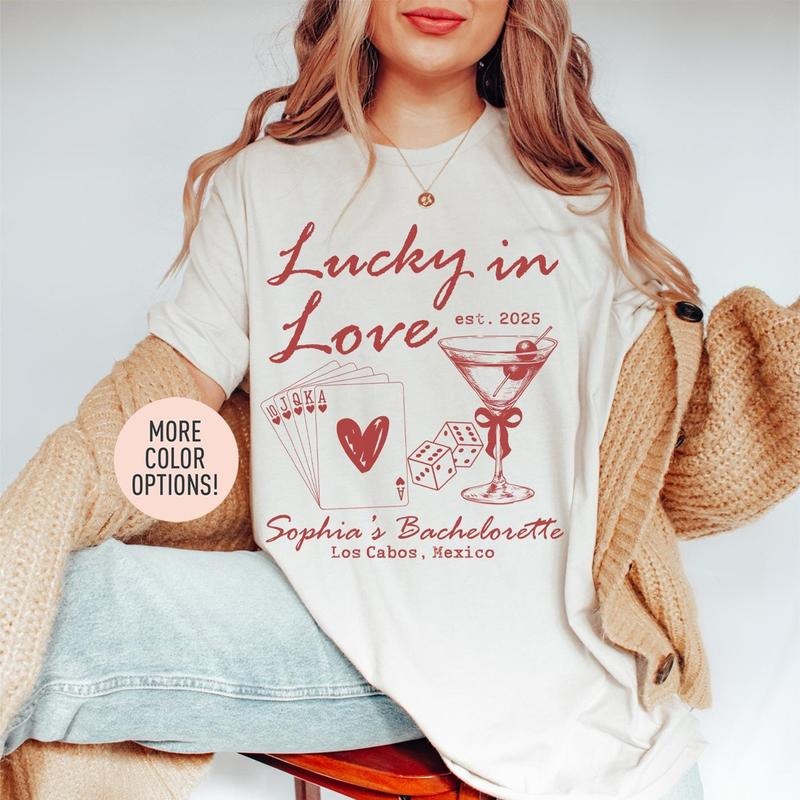 Lucky Love Shirt Custom Location Bachelorette Shirt Personalized Bride Shirt Future Bride Shirt Bridal Party Bridesmaid Shirt T-Shirts, Hoodie, Sweatshirt