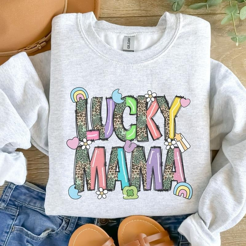 Lucky Mama Ash Grey T-Shirts, Hoodie, Sweatshirt