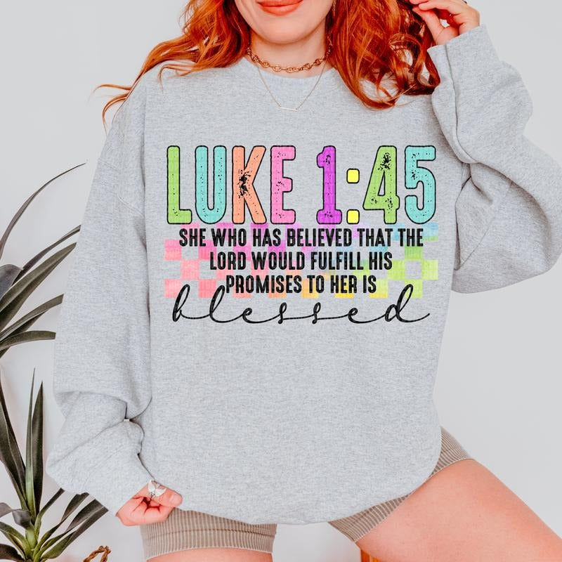 Luke 1:45 DTF Transfers - THIS IS NOT A SHIRT Hoodie, Sweatshirt | HypeCrazeTee.com