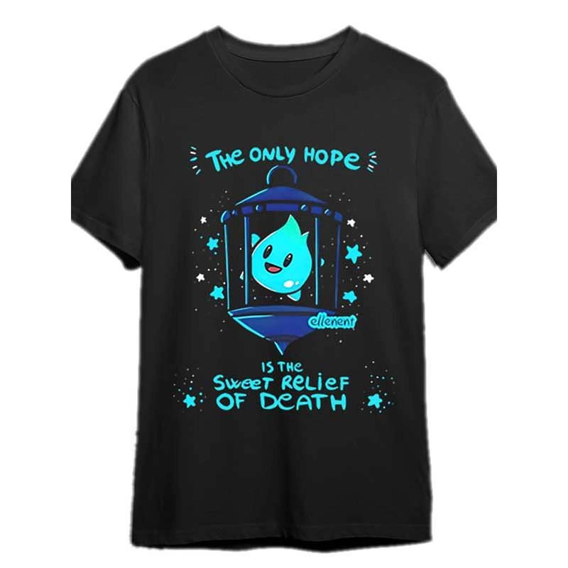 Lumalee T-shirt, the only hope is the Sweet Relief of Death T-shirt Fun men's short sleeve graphic T-shirt series black...