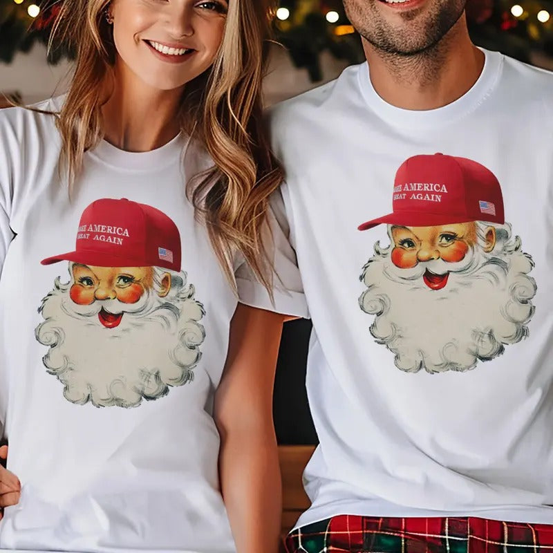 MAGA Santa Tees  Trump Santa Clause Tshirts Make America Great Christmas T-Shirts Hoodie, Sweatshirt | HypeCrazeTee.com