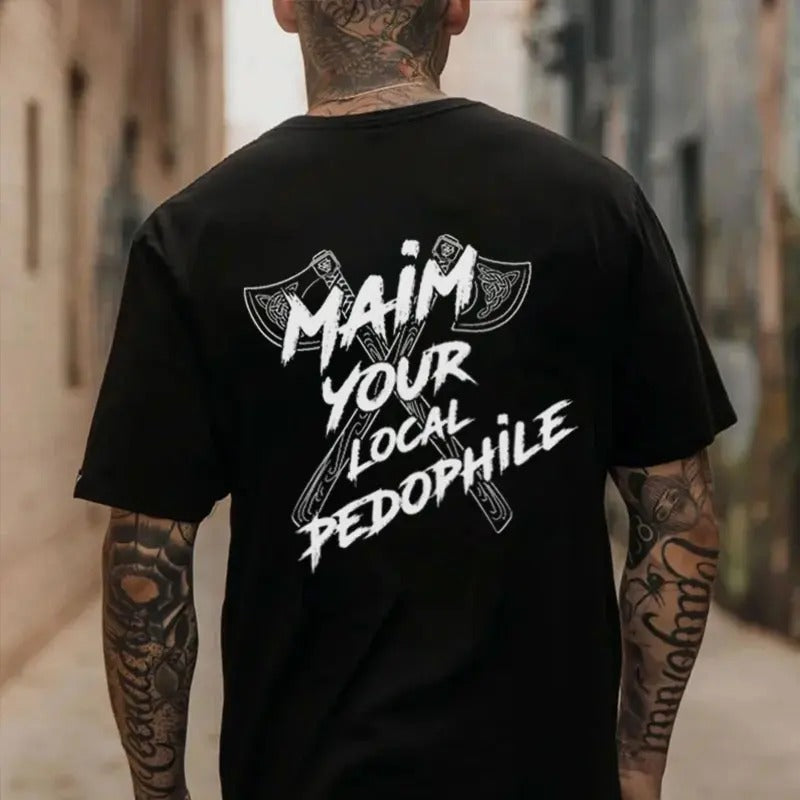 MAIN YOUR LOCAL PEDOPHILE Black Print T-Shirt Hoodie, Sweatshirt | HypeCrazeTee.com