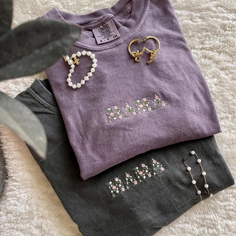 MAMA Floral Comfort Colors T-Shirts, Hoodie, Sweatshirt