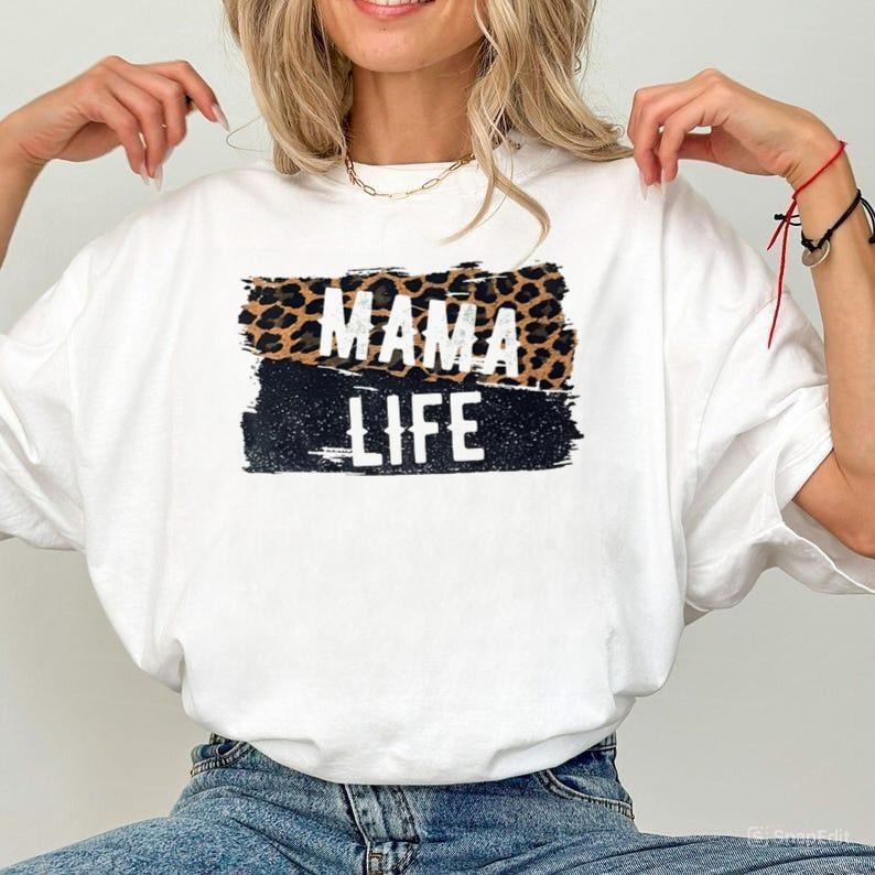 MAMA LIFE Bleached Shirt Leopard Dark Gray Mama Shirt Hoodie, Sweatshirt | HypeCrazeTee.com