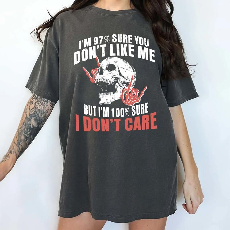 MAPTEES 100% Sure I Don't Care Comfort Colors Shirt, Funny 97% Sure You Don't Like Me T-shirt, Vintage Funny Sarcastic...