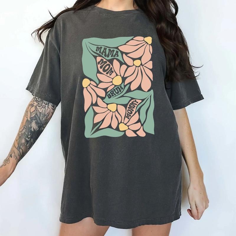 MAPTEES Floral Mama Mommy Mom Bruh Comfort Colors Shirt, Wildflower Graphic Tee, Mother's Day Gifts, Gift For Mommy, Mom...