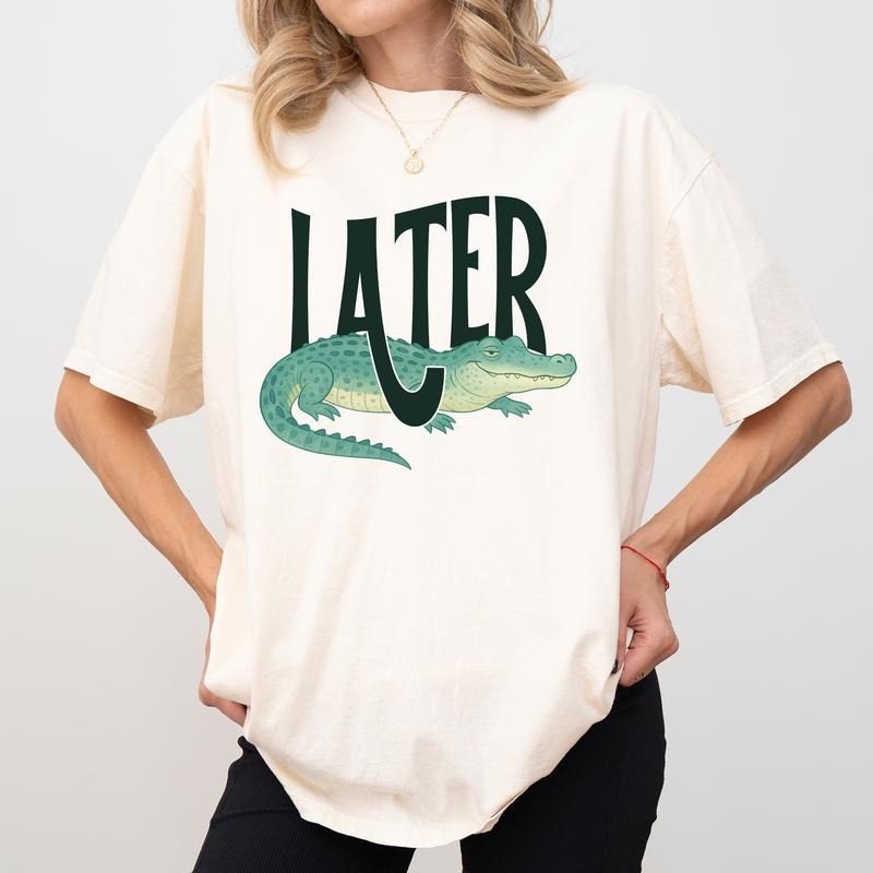 MAPTEES Later Alligator Comfort Colors Shirt, Funny Alligator T-shirt, Later Gator Graphic Tee, Florida Vibes Clothing,...