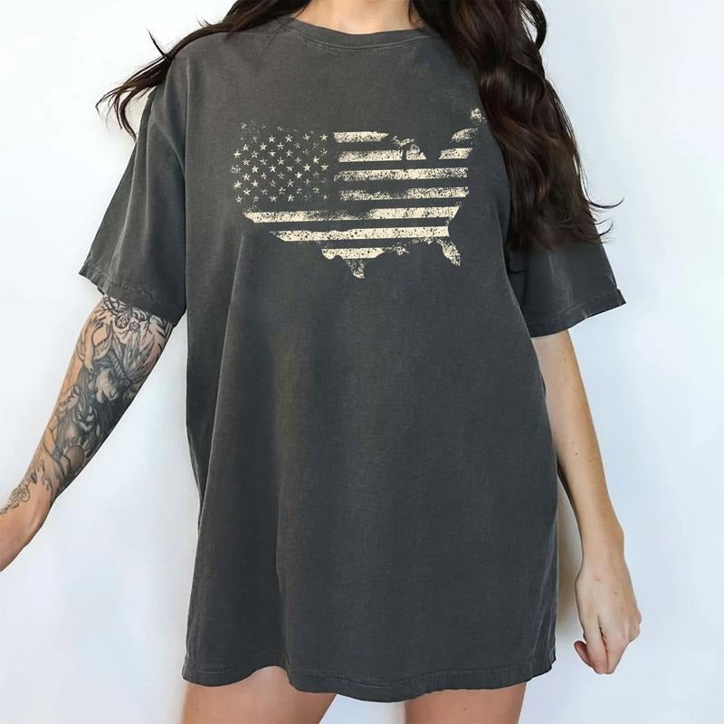 MAPTEES Vintage America Flag Comfort Colors Shirt, Retro America Pride T-shirt, Vintage Patriot Graphic Tee, 4th Of July...