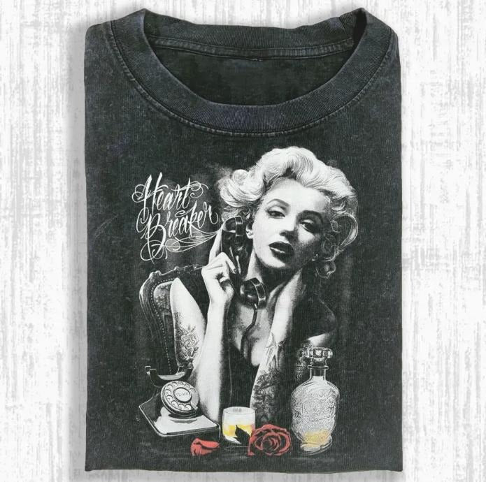 MARILYN MONROE T-SHIRT, Unisex Tshirt, Top Womenswear Streetwear Shortsleeve Crewneck Tropical Casual Tshirt Hoodie,...
