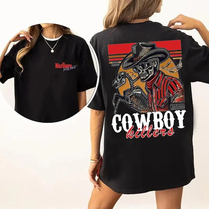 MARLBORO KILLER Vintage American Double Sided Shirtt T-Shirts, Hoodie, Sweatshirt | HypeCrazeTee.com