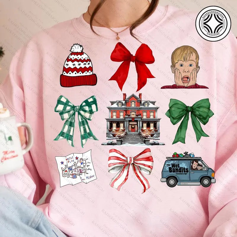 MERRY Christmas 90s Movies Shirt for Men and Women, Loose Fit Pullover with Medium-Heavy Fabric Hoodie, Sweatshirt
