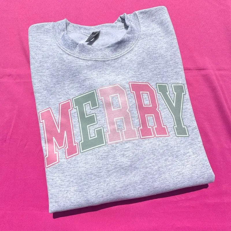 MERRY Varsity Letter Sweatshirt 'NLB' T-Shirts, Hoodie | HypeCrazeTee.com