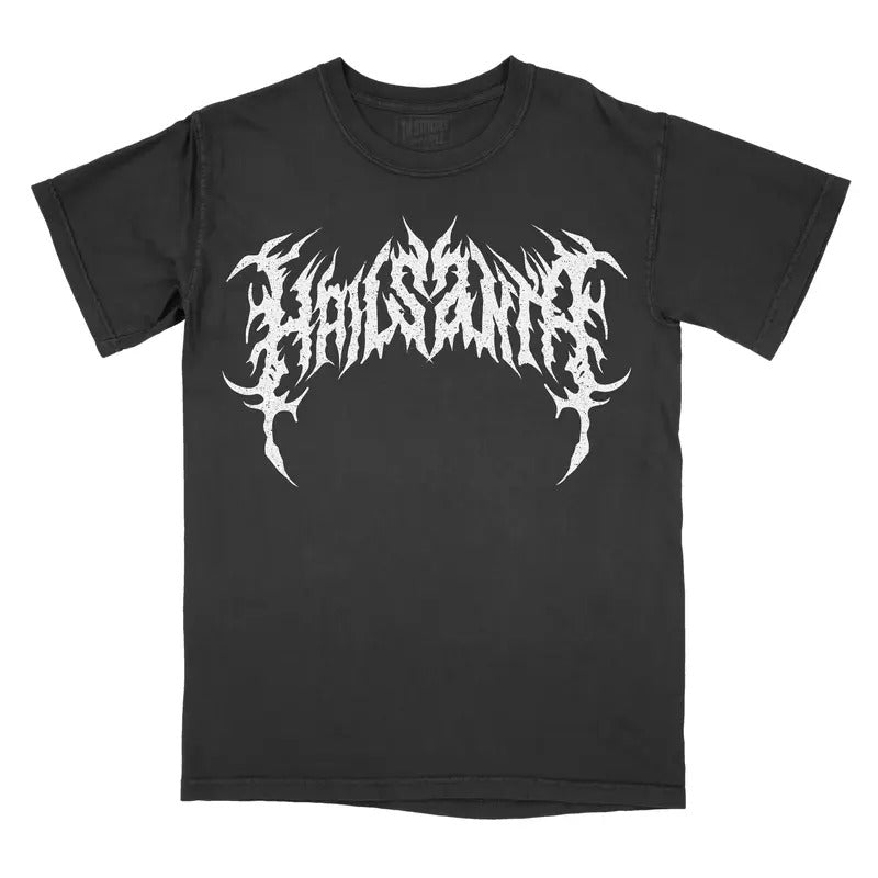 METAL Font Hail Santa Graphic Tee - Comfort Colors Shirt Metal Christmas Unisex Top Hoodie, Sweatshirt | HypeCrazeTee.com