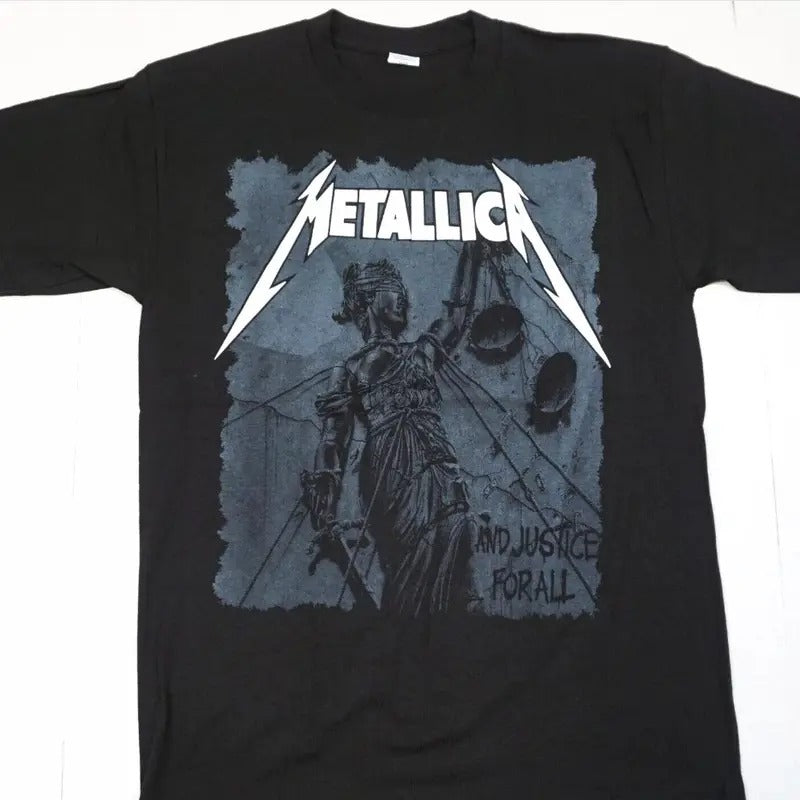 METALLICA And Justice For All T-shirt Heavy Metal Tee Adult Men's Black New Menswear Top Streetwear Crewneck Shortsleeve...