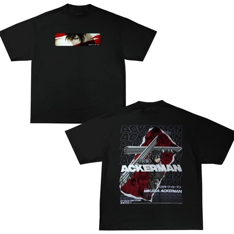 MIKASA ACKERMAN VINTAGE T-SHIRT, ATTACK ON TITAN SHirt, ATTACK ON TITAN Shirt, ATTACK ON TITAN Merch, Anime Shirt,...