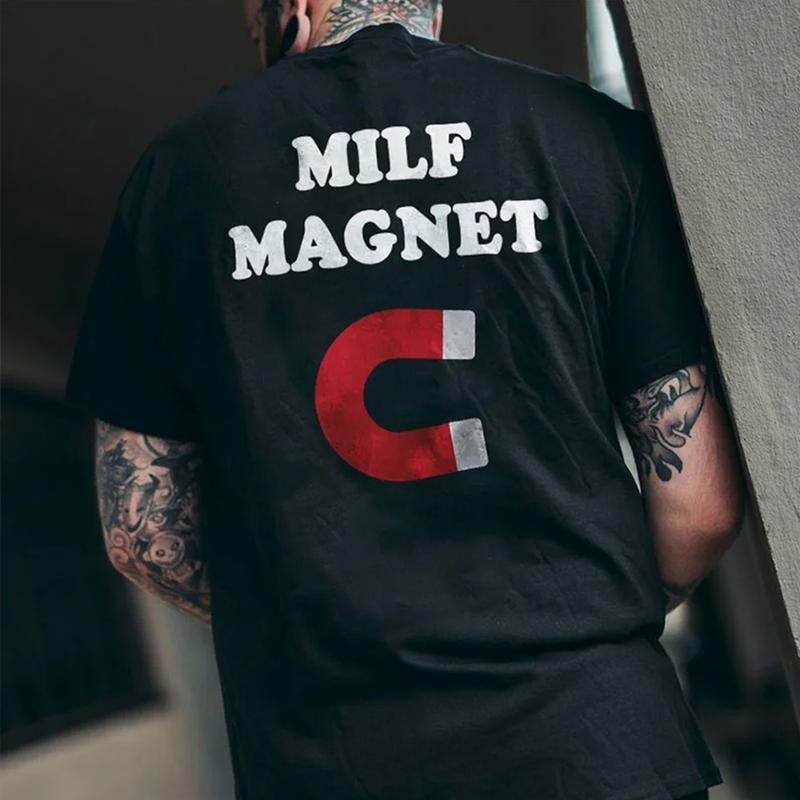 MILF MAGNET Unisex Summer outfits men streetwear 80s 90s graphic tees cotton funny tshirt men gifts Hoodie, Sweatshirt