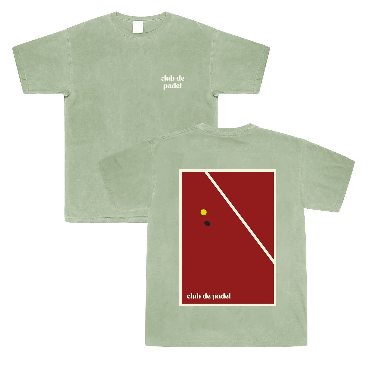 Club de Padel 'Bounce' Vintage Washed Tee - Jade Green