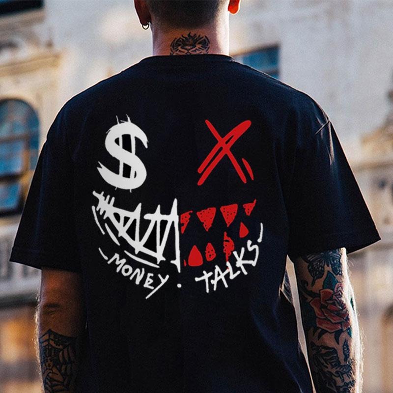 MONEY TALKS Evil Emoji Graffiti Print Men's T-shirt men Hoodie, Sweatshirt | HypeCrazeTee.com
