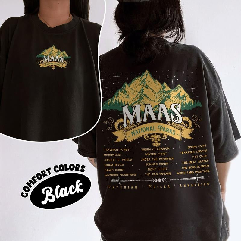 Maas National Parks Comfort Colors Shirt, SJM Universe Inspired Shirts, Terrasen Velaris Crescent City Fans T Shirt,...