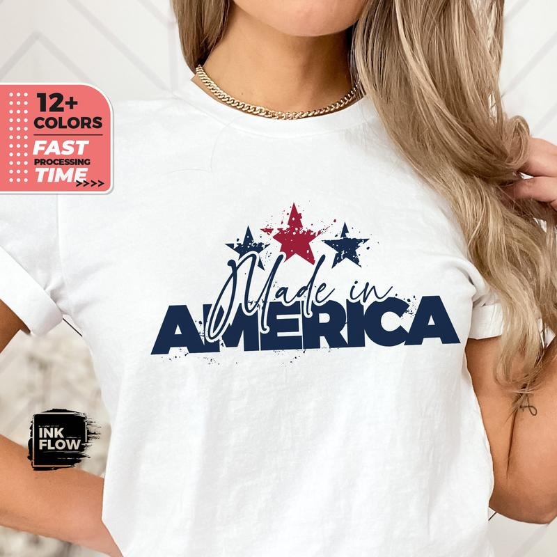 Made In America Shirt Independence Day T-shirt Patriotic Tshirt For Woman Usa Memorial Day Gift Freedom American Shirt...