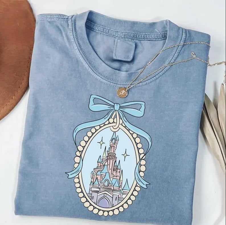 Magical Castle with Blue Coquette Shirt, Magical Princess Castle Sweatshirt, Girl Trip, Family matching shirt, birthday...
