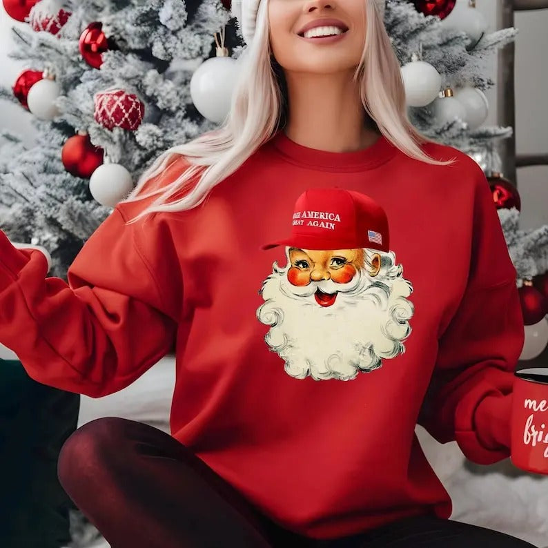 Make Great Again Trump Funny Santa Trump MAGA Santa Xmas Retro Ugly T-Shirts, Hoodie, Sweatshirt