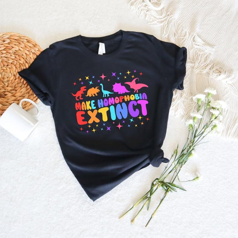 Make Homophobia Extinct T Shirt Hoodie Sweater homo Pride Ally Shirtpride Giftgay Pride Shirt Kindness Homo Gift Rainbow...