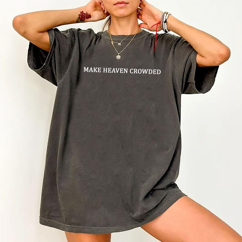Make heaven Crowded Shirt, Christian Graphic Printed Tee, Religious Shirt Casual Style, Bible Verse Spiritual Gift,...
