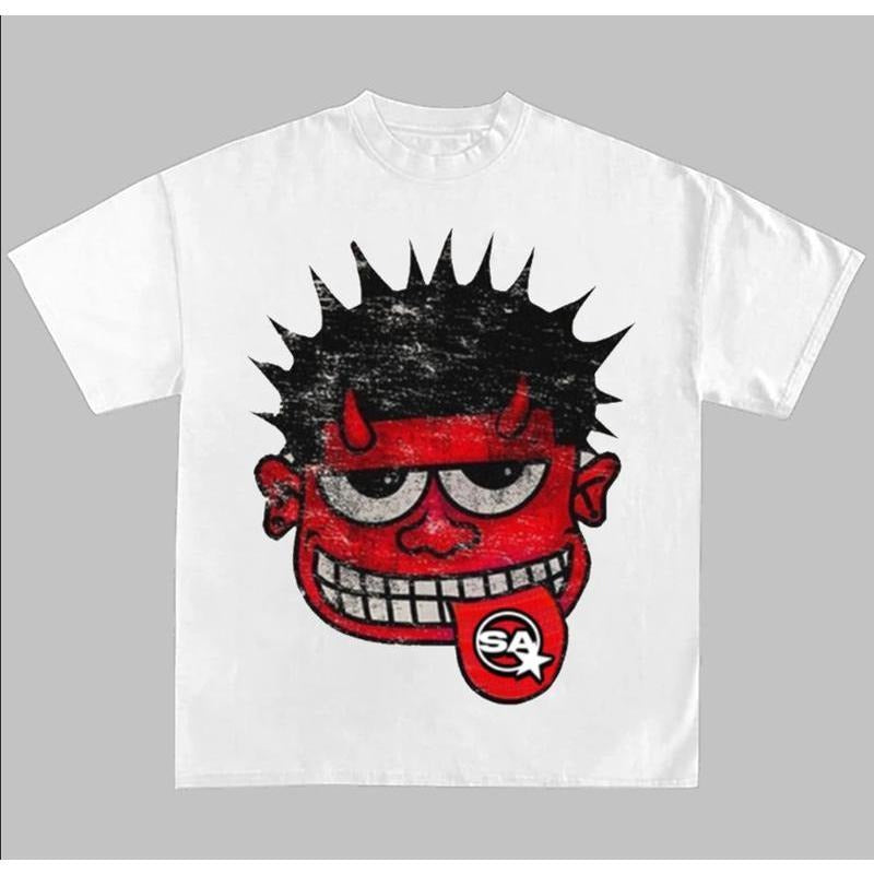 Male Head Red Face Grill Y2k Big Face Style Rap Tee Graphic Cotton Cropped T-Shirts Hoodie, Sweatshirt | HypeCrazeTee.com