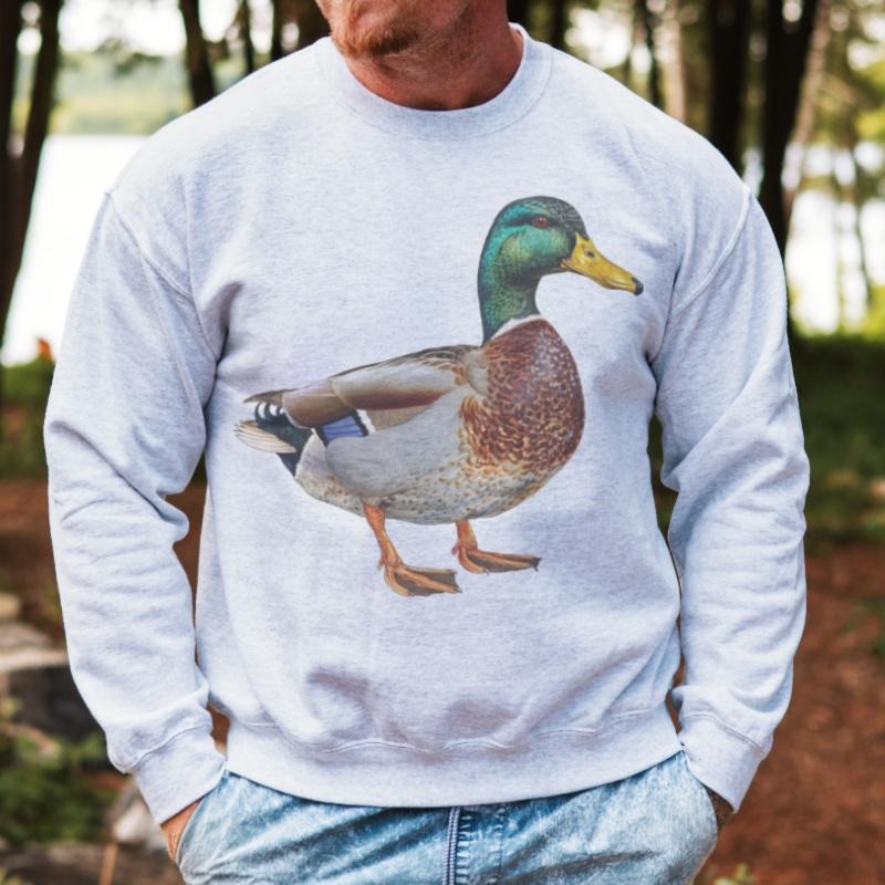 Mallard Duck Graphic Sweatshirt Ducking Hunting Pullover Unisex Casual Crewneck Sweatshirt Sublimation Womens Pullover...