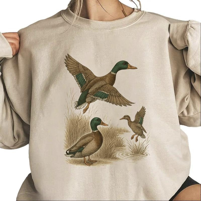 Mallard Duck Retro Hunting Day Sweatshirt Unisex T-shirt Hoodie #5645 Cotton Pullover Womenswear Crewneck | HypeCrazeTee.com