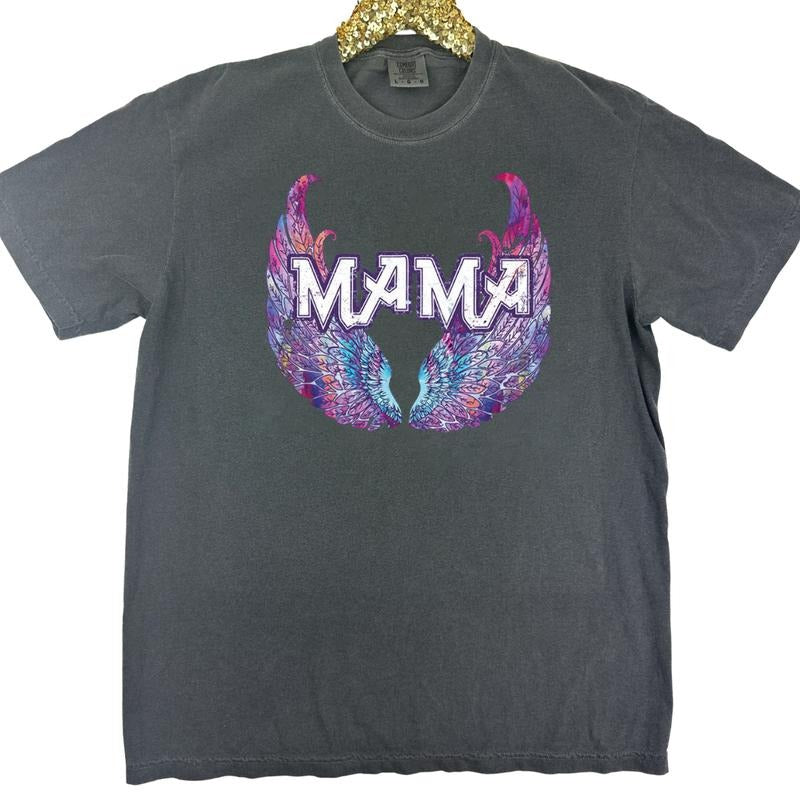 Mama Angel  Wings Comfort Colors T-Shirt Hoodie, Sweatshirt | HypeCrazeTee.com