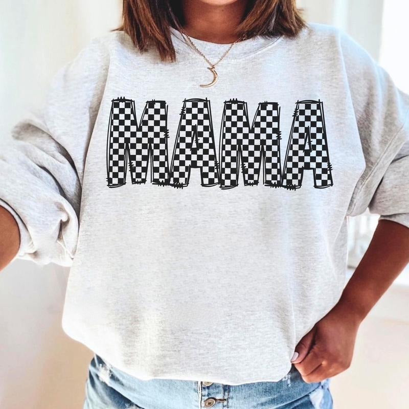 Mama Checkered Ash Grey Sublimation T-Shirts, Hoodie, Sweatshirt