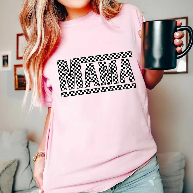 Mama Checkered Tee Casual Graphic T Shirt Hoodie, Sweatshirt | HypeCrazeTee.com