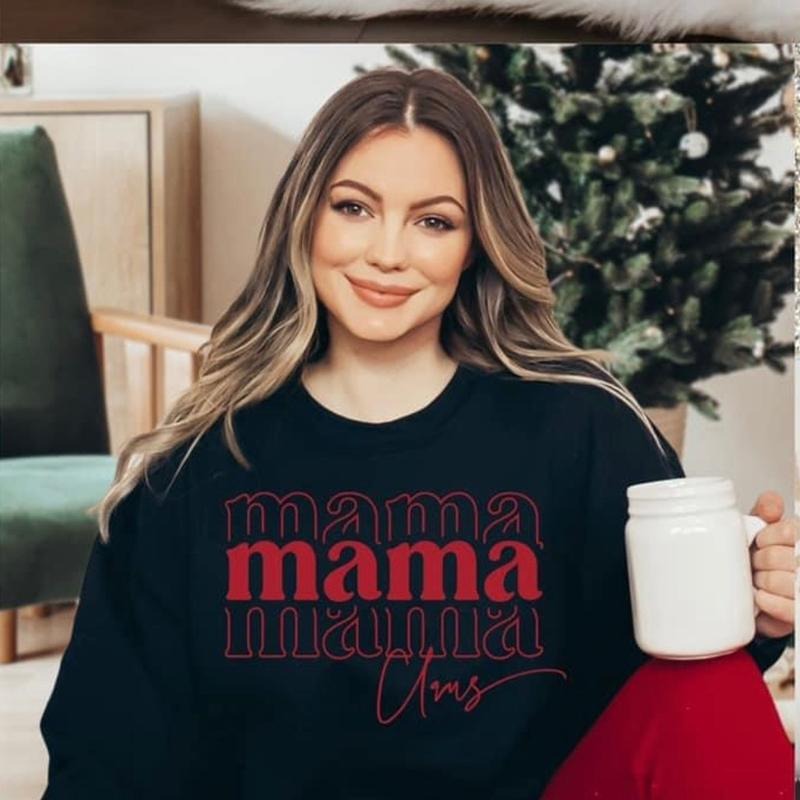 Mama Claus Crewneck Sweatshirt Casual Womenswear T-Shirts, Hoodie | HypeCrazeTee.com