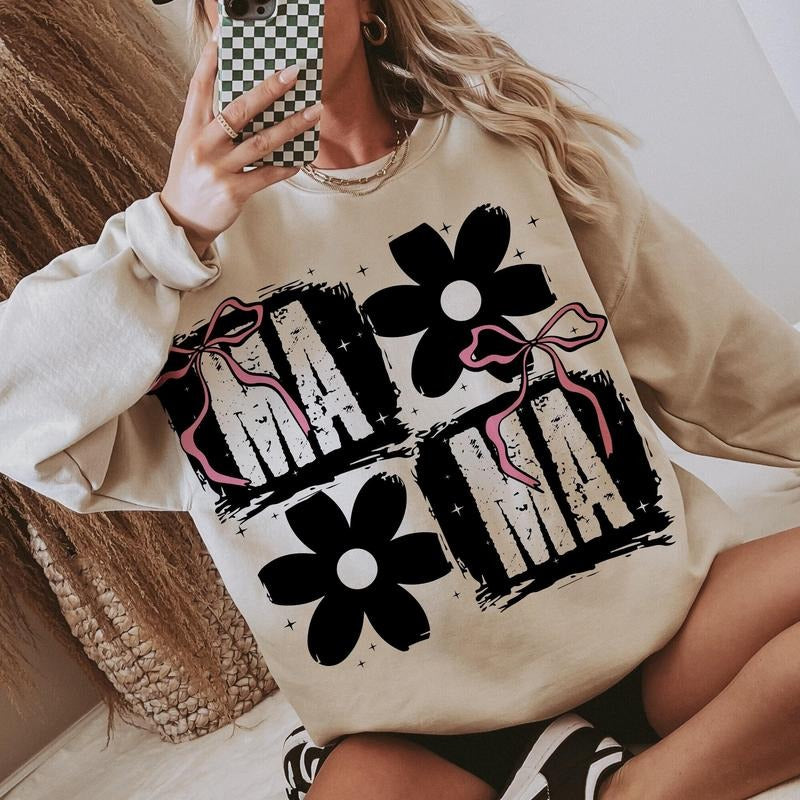 Mama Coquette Bow Shirt  Womenswear Hoodie Sweatshirt | HypeCrazeTee.com