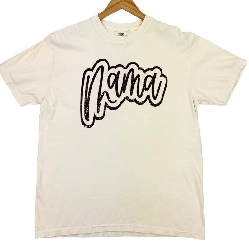Mama Cursive Distressed Comfort Colors T-Shirt Hoodie, Sweatshirt | HypeCrazeTee.com