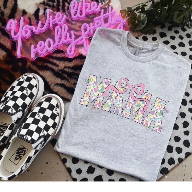 Mama Easter Peep Ash Grey Bleached Gildan Grandma Gigi Auntie Mamaw Granny T-Shirts, Hoodie, Sweatshirt