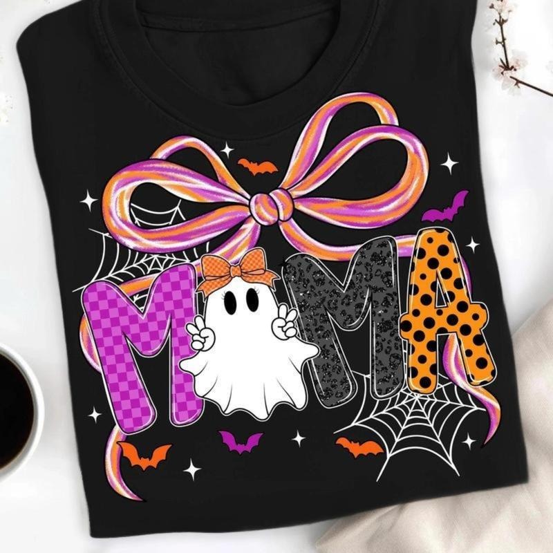Mama Halloween Coquette shirt Preppy Halloween Mama Bow  Pumpkin Mama Gifts Cozy Fall Gift , Gift for Her Hoodie, Sweatshirt