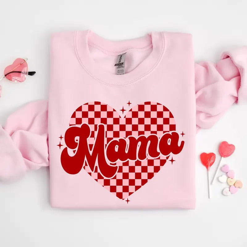 Mama Heart Sweatshirt, Valentines Day Shirt, Mama Valentine Shirt, Mama Shirt, Love Shirt Hoodie | HypeCrazeTee.com
