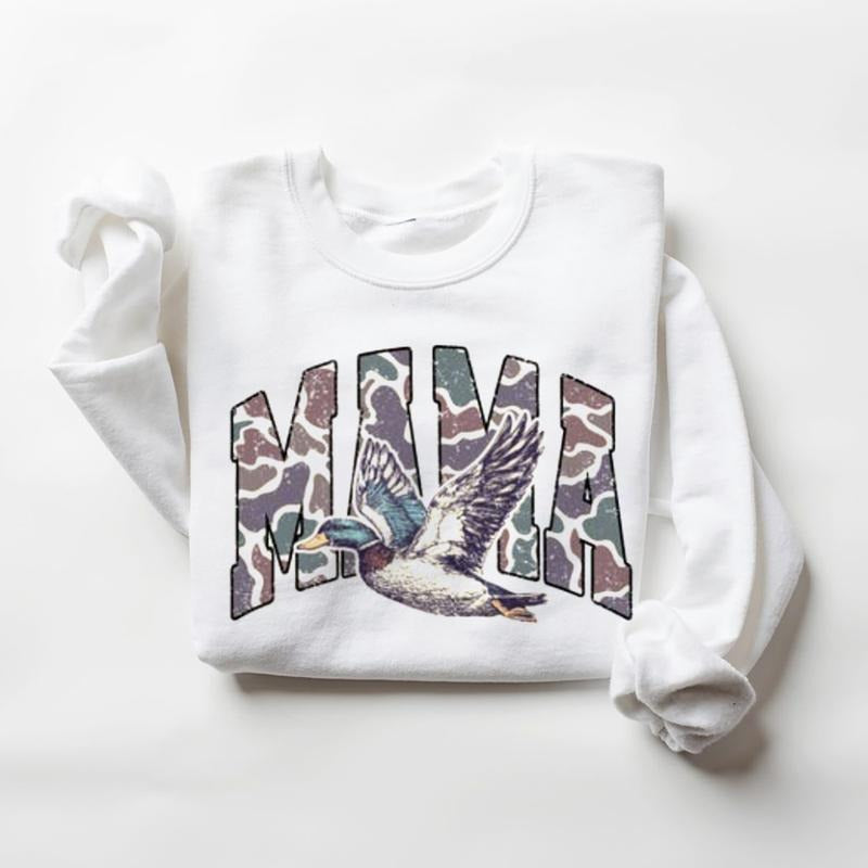 Mama Hunting Mallard Duck Mom Sweatshirt, Hunting Mallard Duck Shirt, Mama of Hunters, Camo Mom Unisex Hunting Season,...