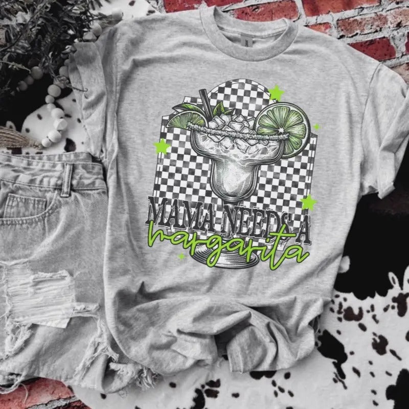 Mama Needs Margarita Bleached Shirt Gildan T-Shirts, Hoodie, Sweatshirt