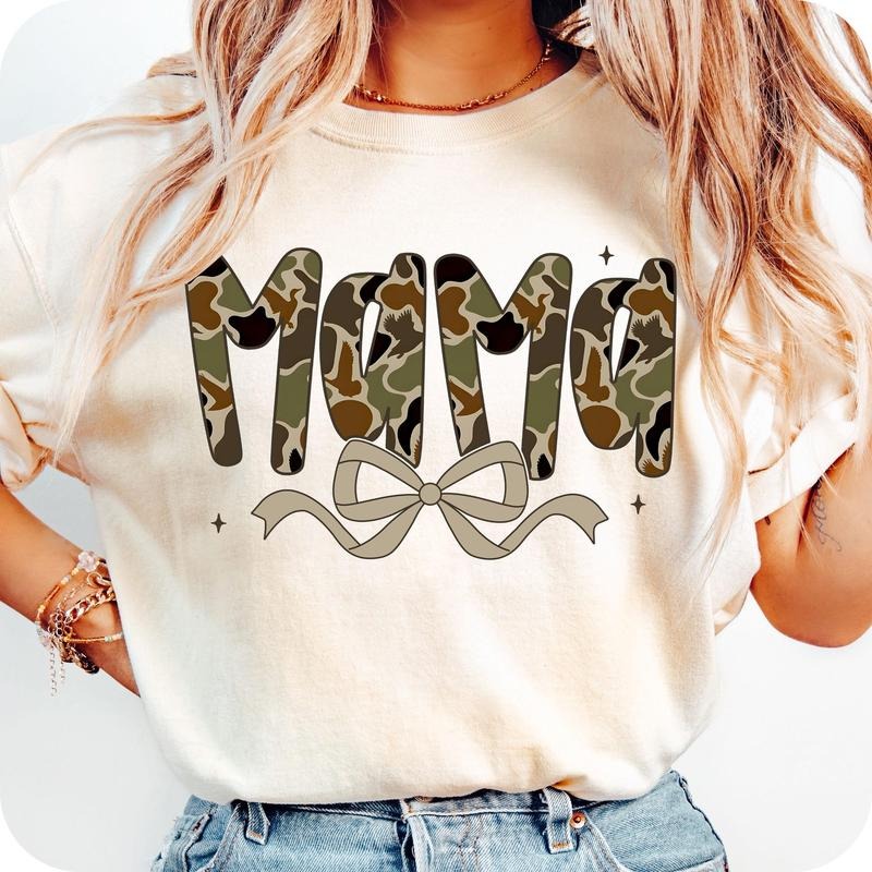 Mama Preppy Duck Camo Camouflage T-Shirt, Camouflage T-Shirt Mama, Mama coquette camo bows T-Shirt, Camo Mama T-Shirt,...