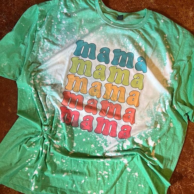 Mama Stacked Neon Summer Bleached Gildan Favorite Shirts T-Shirts, Hoodie, Sweatshirt