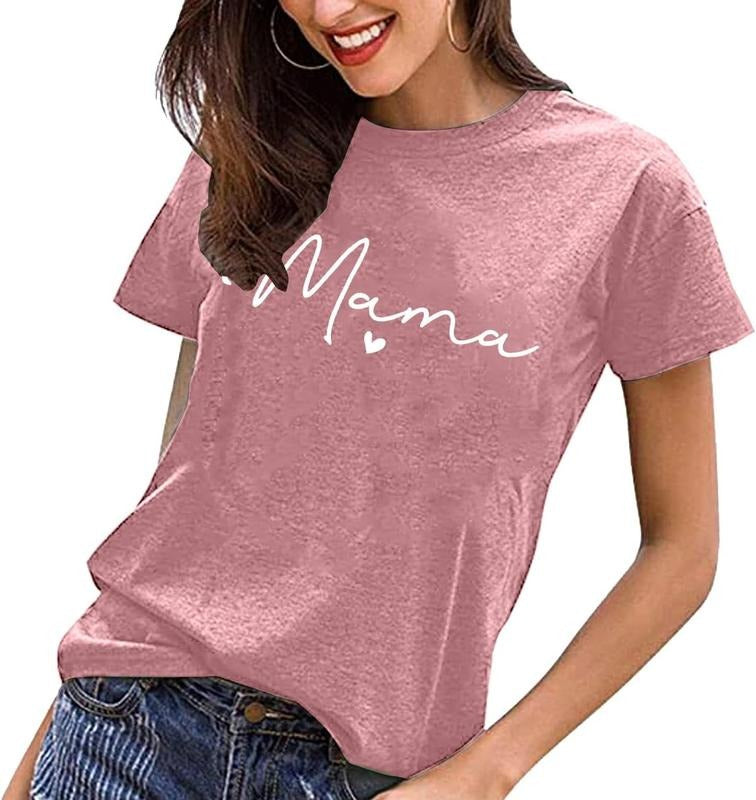 Mama Mama Letter Print Funny Mama Casual Short Sleeve Mom Life Tops Comfort Womenswear T-Shirts, Hoodie, Sweatshirt