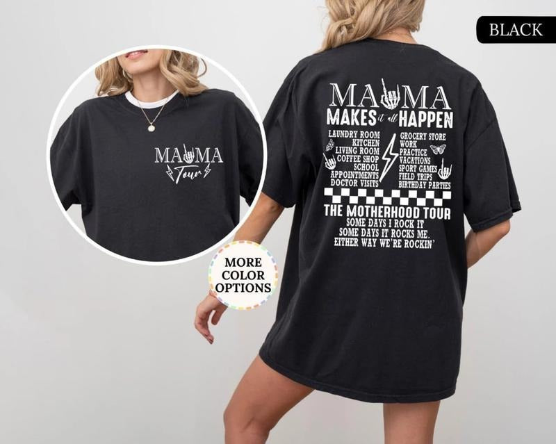Mama Tour Tee Shirt, Mama Makes It All Happen Sweatshirt, Mom Life T-Shirt, Motherhood Tour Sweater, Skeleton Hand Mommy...